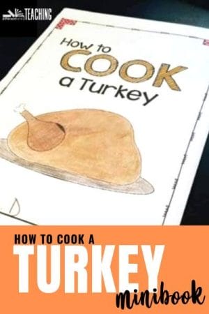 Thanksgiving writing minibook - How to cook a turkey - fun thanksgiving writing activity for third, fourth, and fifth grade students