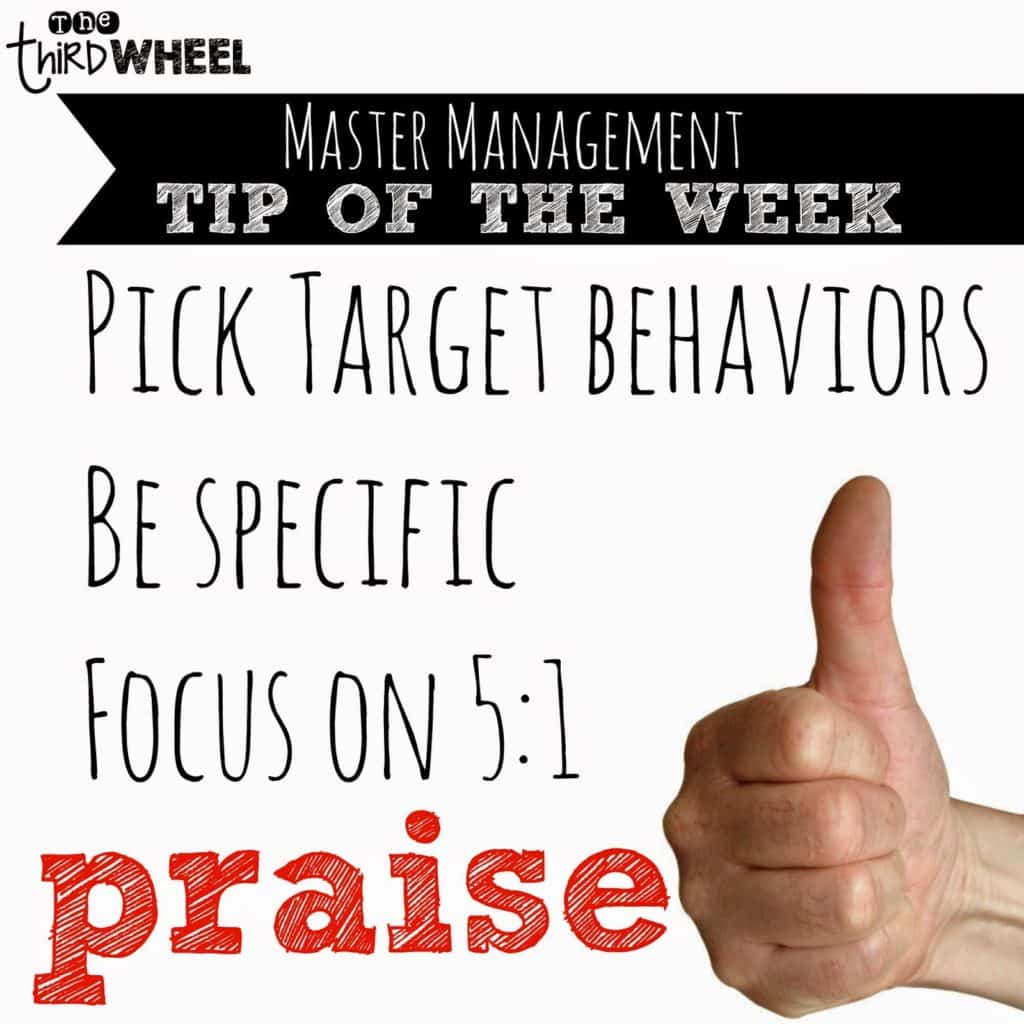 Are you ready for a 10-week classroom management challenge? The focus of week #1 is a key classroom management technique: giving praise to your students and your class! I focus on three specific strategies to try when praising your for positive behavior. Click through to this post to read how to implement these strategies!