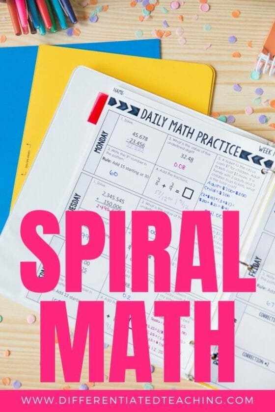 Math Spiral Review for Elementary Students