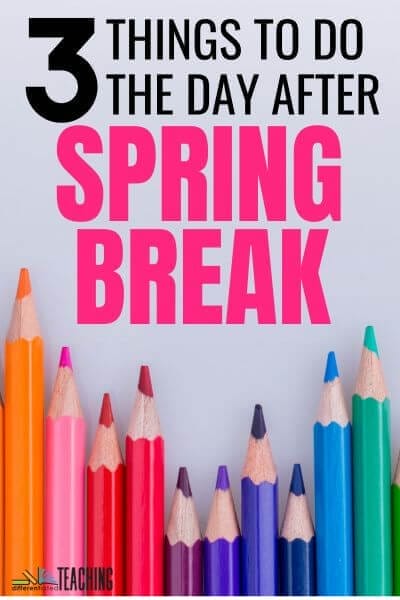 3 Teacher Must Dos for the First Day after Spring Break