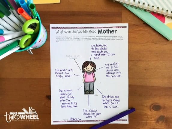 Mother's Day Craftivity - Brainstorming Page - The Third Wheel