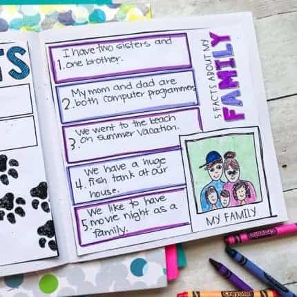 Back to School All About Me Activity