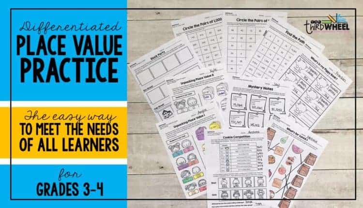 Differentiated Place Value Worksheets - Place Value Worksheet for 3rd & 4th Grade