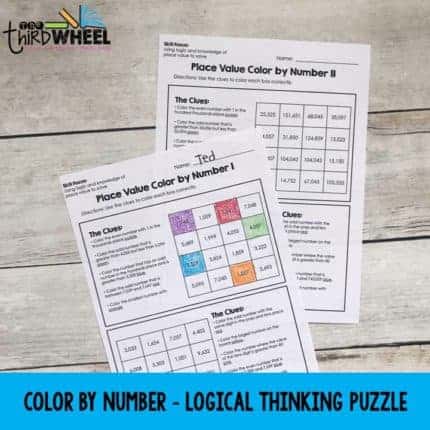 Color by number - Place Value Worksheet for 3rd & 4th Grade Color by number - Place Value Worksheet for 3rd & 4th Grade