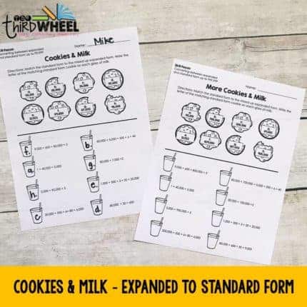 expanded form to standard form - Place Value Worksheet for 3rd & 4th Grade