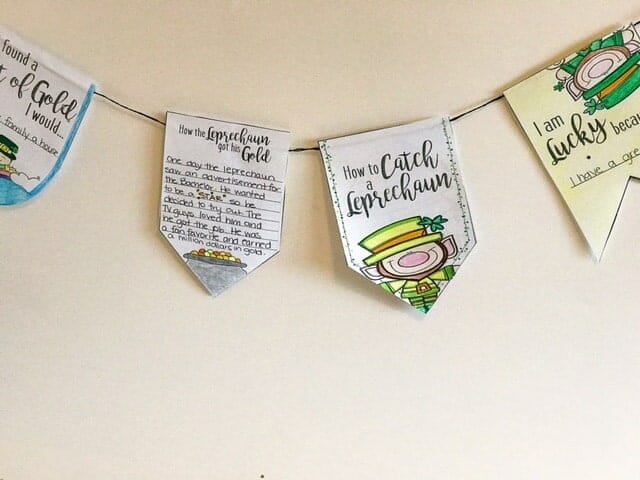 St. Patrick's Day Banner Craft - writing activities for March and St. Patrick's Day fun.