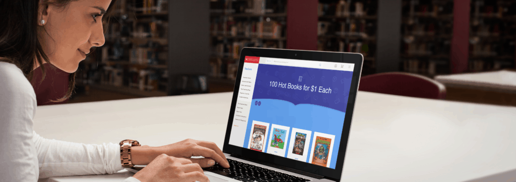 How to get cheap books to build your classroom library 2 macbook pro mockup of a girl at a library a4572 cheap books for the classroom