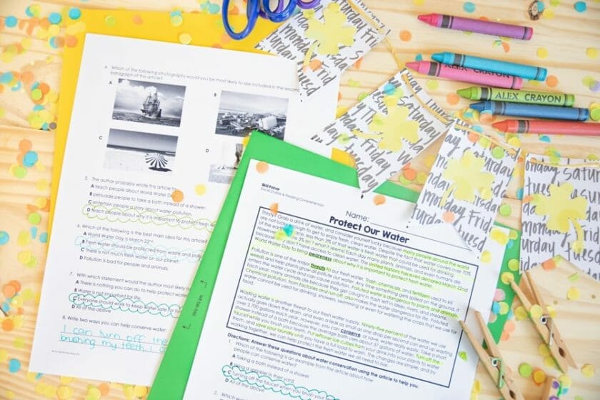 social studies & science passages with multiple choice questions