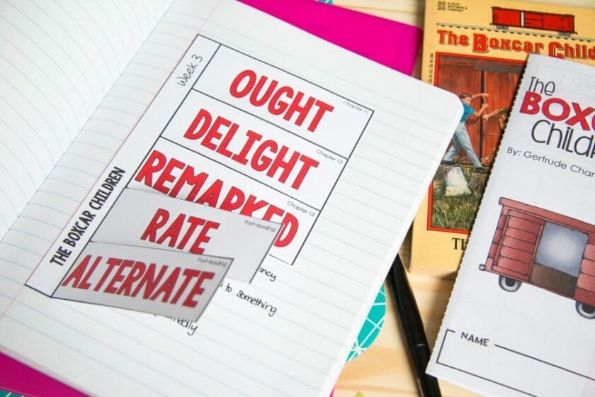 The Boxcar Children Novel Study Unit 6 Vocabulary flipbook for The Boxcar Children 1