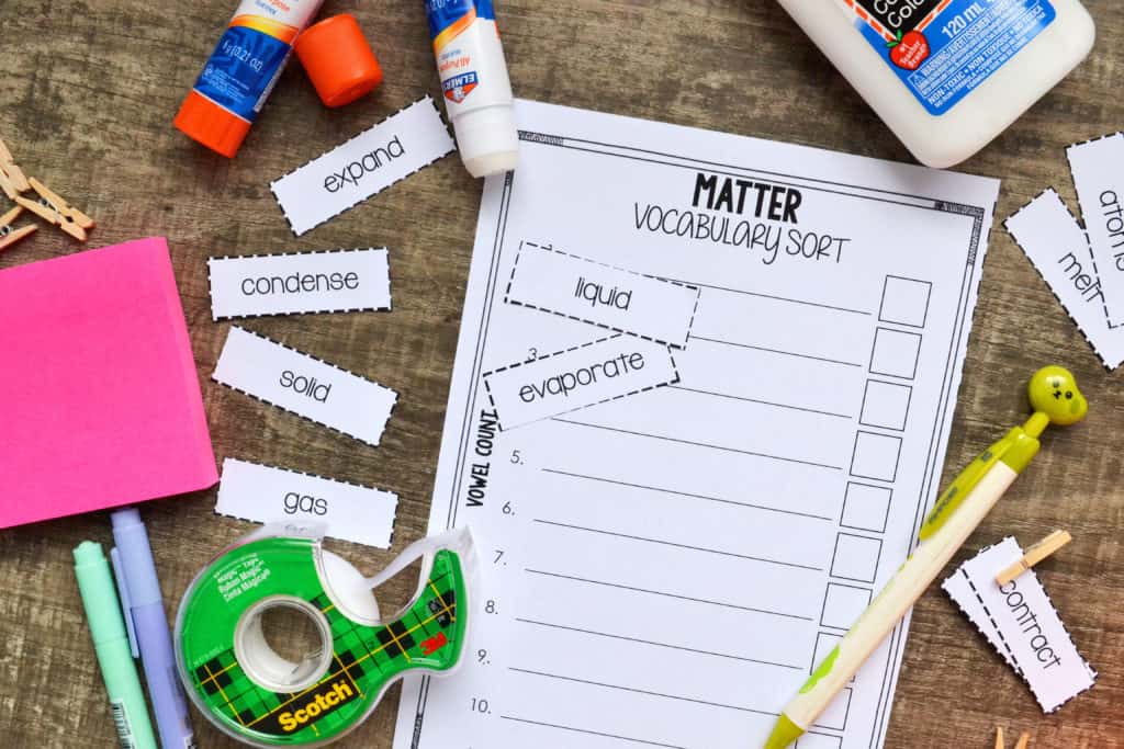 Science Sorts 3 accommodations for struggling readers