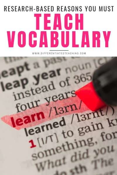 The importance of teaching academic vocabulary to students