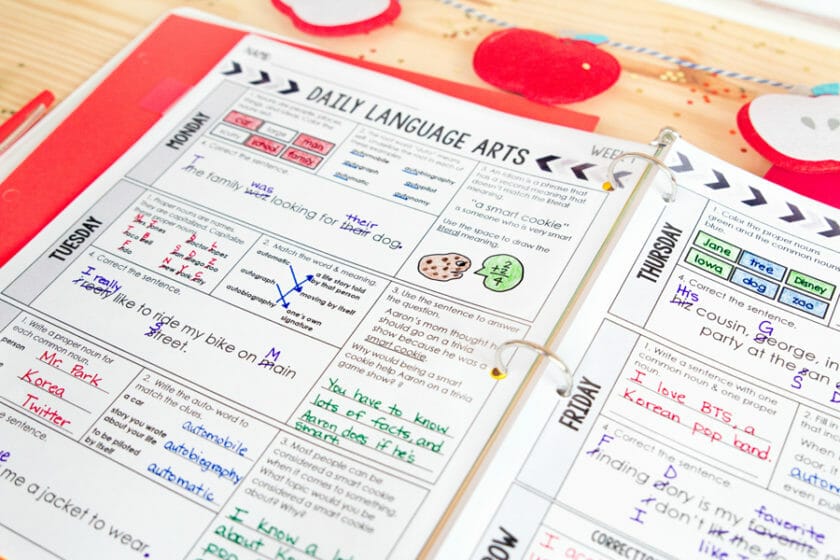 Language Spiral Review - Daily ELA Spiral
