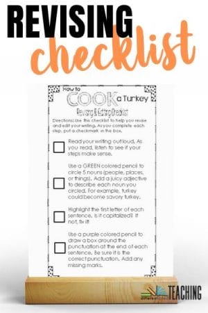 How to Cook a Turkey Editing and Revising Checklist thanksgiving activities