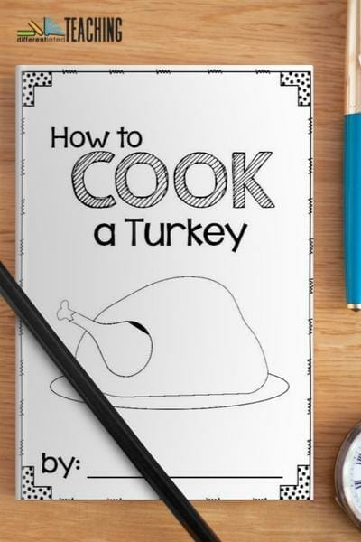 Thanksgiving writing activity - How to cook a turkey procedural writing - Holiday writing
