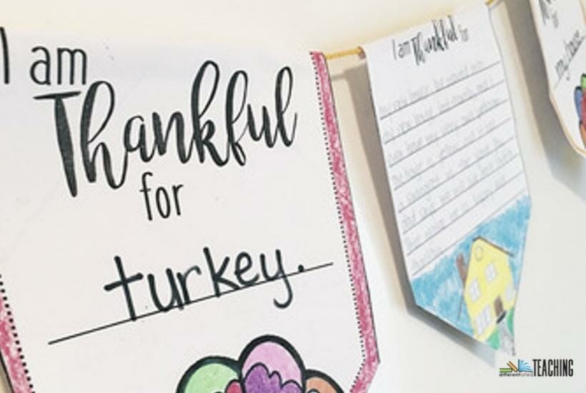 Thanksgiving writing craft perfect for bulletin boards or displays. 