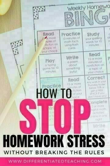 Homework Bingo Boards