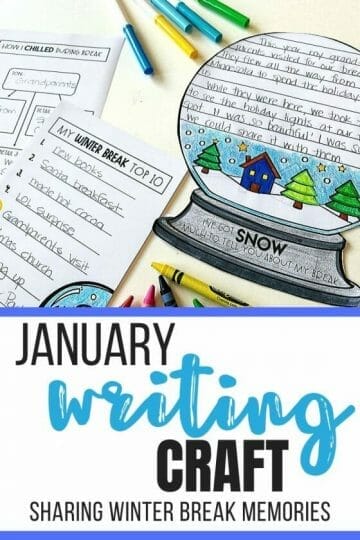 Winter Break Writing Craft for January Bulletin Board