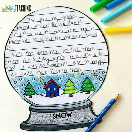 January Snow Globe Writing Craft