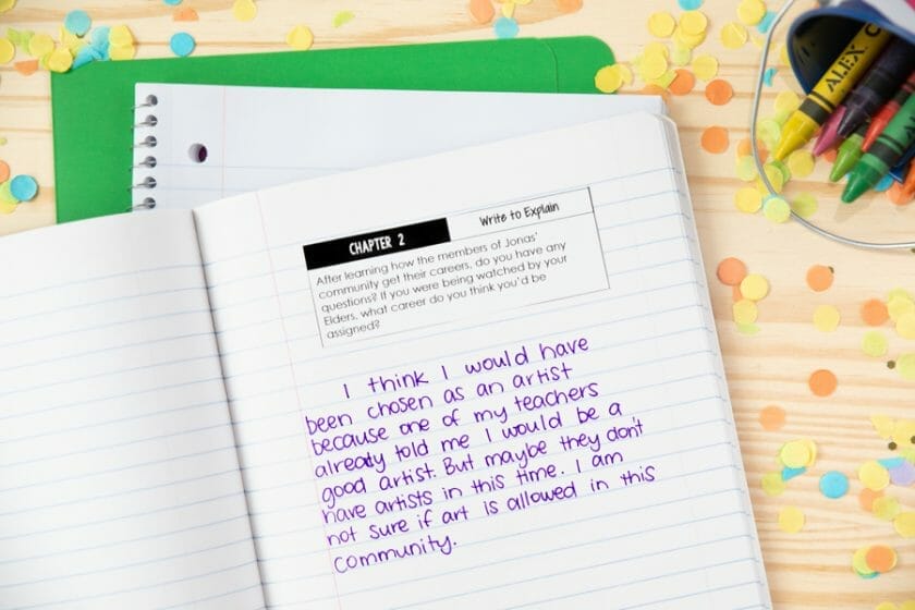 The Giver Comprehension JOurnal Prompts