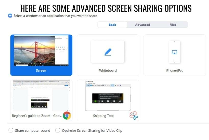 Advanced Screen Sharing Options Zoom