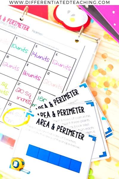 area and perimeter task cards
