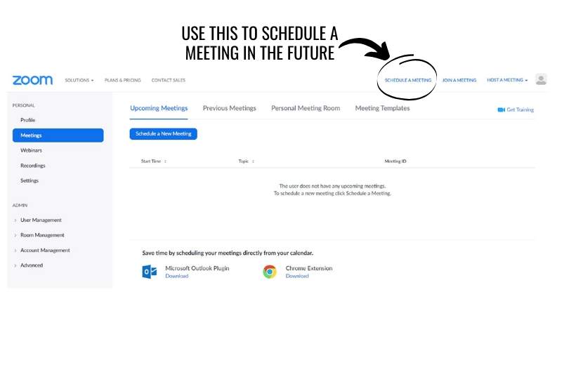 Schedule a meeting on Zoom
