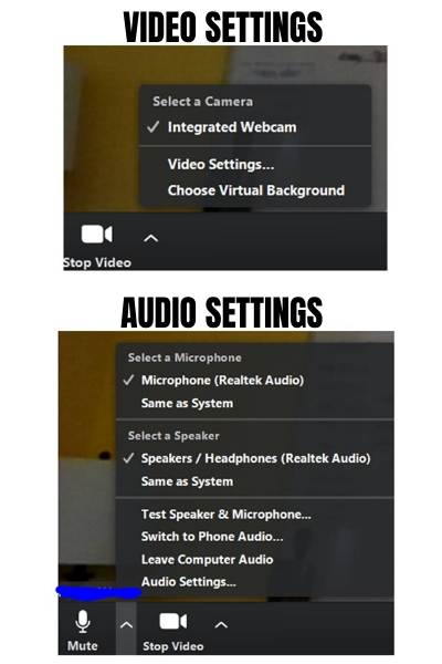 Zoom Audio and Video Settings Zoom