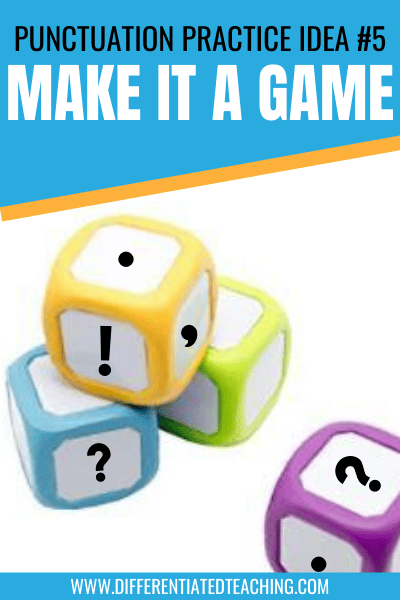 Dry Erase Dice Punctuation Game punctuation