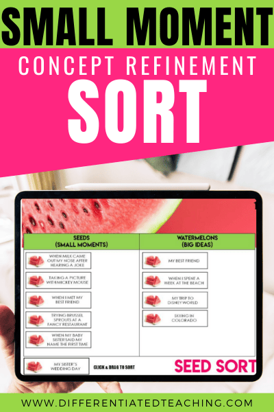Small Moment Concept Refinement Sort for Personal Narratives