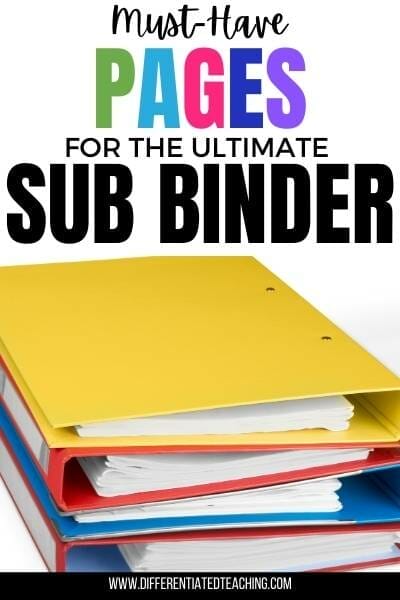 must have pages in your sub binder