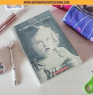 Desk with Elly: My True Story of the Holocaust on it