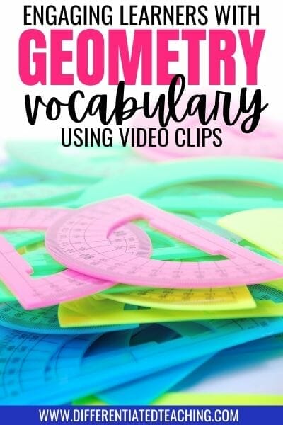 Geometry Vocabulary wtih Video teaching math with video