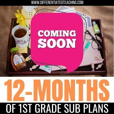 1st grade sub plans