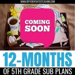 5th Grade Sub Plans
