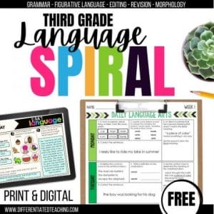 3rd Grade Language Spiral