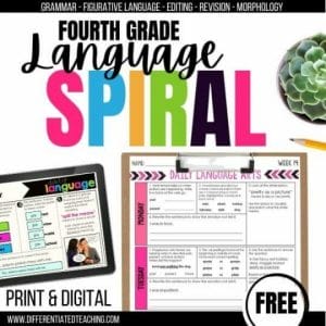4th Grade Language Spiral