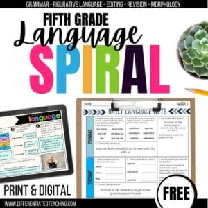 Language Spiral Sample Vault 4 5th Grade Language Spiral