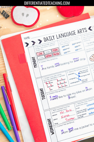 Daily Language Spiral Review for Grade 4
