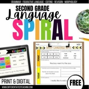 2nd Grade Language Spiral