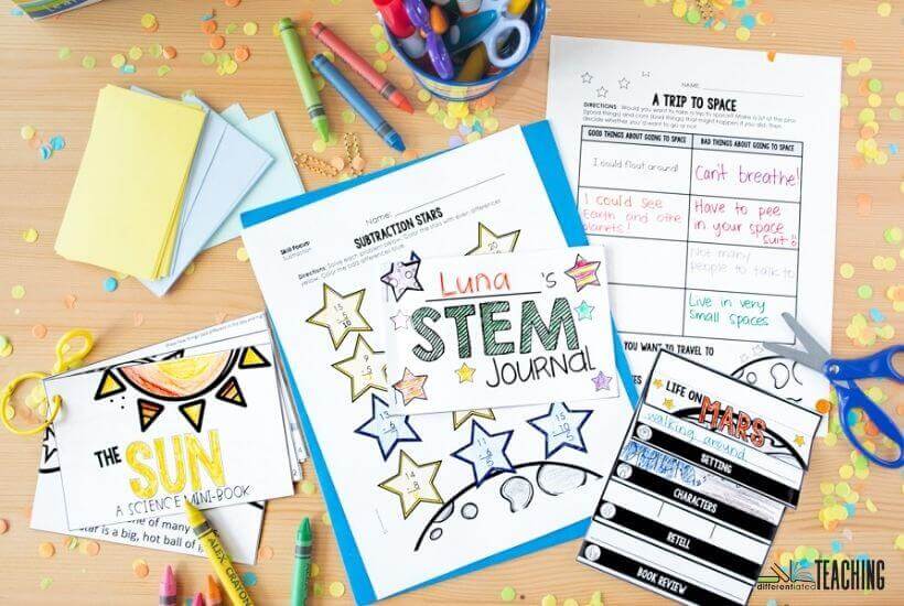 Printable Sub Plans for Elementary Classrooms with a space theme