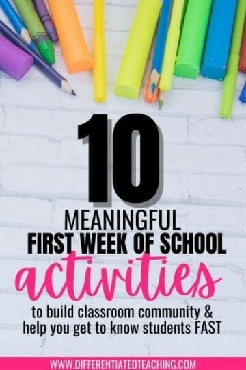 Meaningful activities for the first week of school
