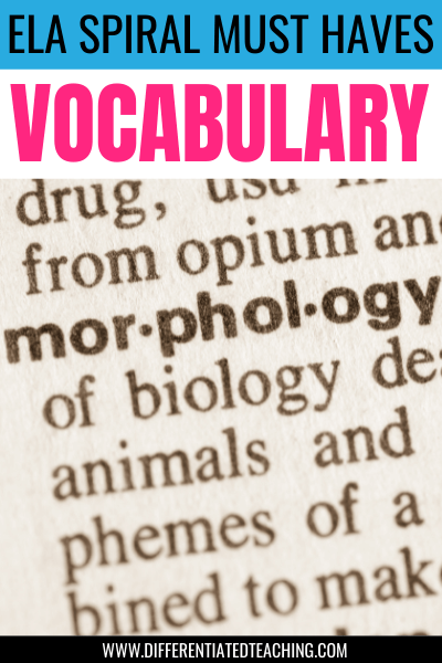 Vocabulary ELA Spiral Review