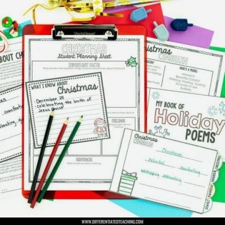 Winter Holiday Poetry Writing Activity