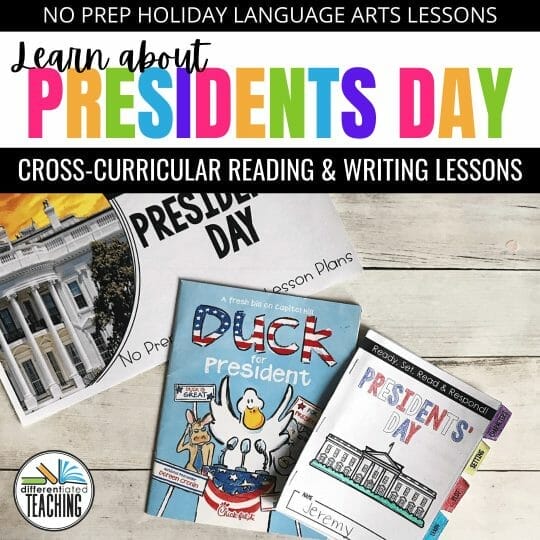 Presidents Day ELA American History Picture Books, presidents day books
