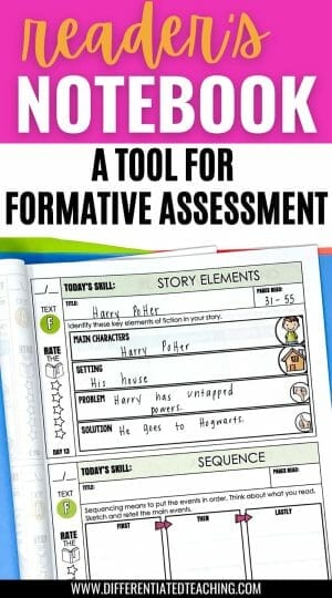 readers notebook to assess understanding