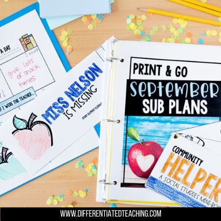 1st Grade Sub Plans 2 teaching