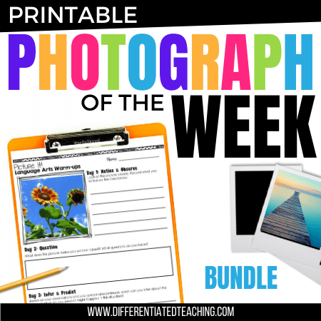 Photo of the Week: How to Teach Close Reading Through Pictures 7 Picture Prompt Language Arts Warm Up Bundle reading through pictures,comprehension skills with photos