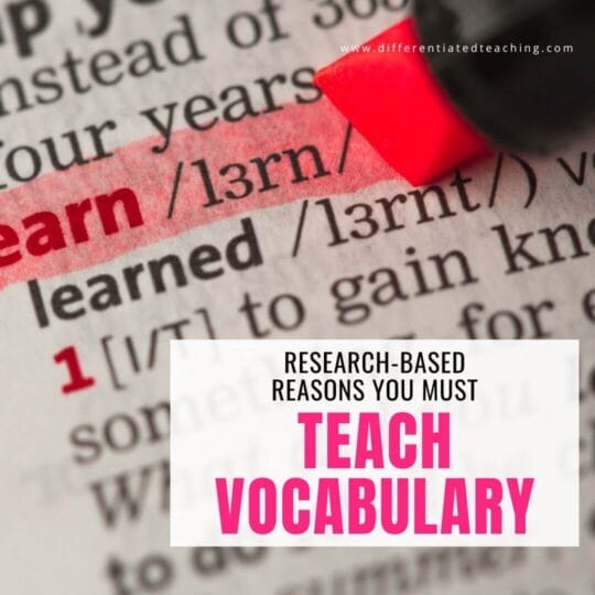 Why You Must Teach Vocabulary