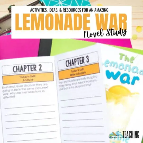 The Lemonade War Novel Study Unit