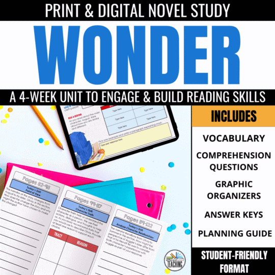Wonder Novel Study Bundle Wonder novel study